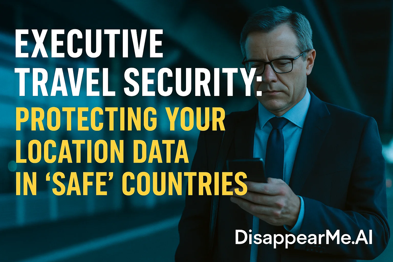 Business executive protecting digital devices during international travel